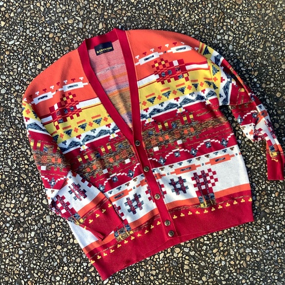 il granchio Other - Vintage 90s ITALY Colorful southwest cardigan XL